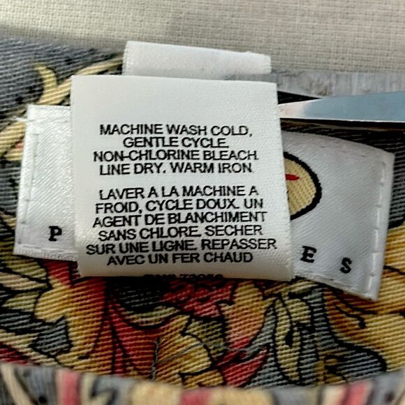 Talbots Ankle Pants Size 12P Side Zip Scroll Print Vintage 80s - Picture 11 of 11